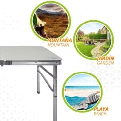 AKTIVE - Table Pliante Avec 2 Tabourets Et Poignée De Transpor, Gris 7 AKTIVE - Table Pliante Avec 2 Tabourets Et Poignée De Transpor, Gris -Magasin De Plein Air aktive table pliante avec 2 tabourets et poignee de transpor gris 3