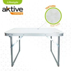 AKTIVE - Table Pliante . Table Basse Blanche En Aluminium - 40x60x40 Cm -Magasin De Plein Air aktive table pliante table basse blanche en aluminium 40x60x40 cm 2