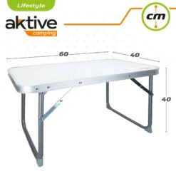 AKTIVE - Table Pliante . Table Basse Blanche En Aluminium - 40x60x40 Cm -Magasin De Plein Air aktive table pliante table basse blanche en aluminium 40x60x40 cm 3