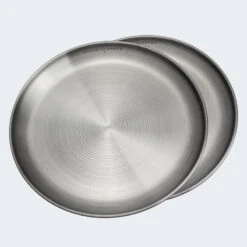 Assiette Plate De Camping | Diamètre Env. 23 Cm | Acier Inox | 2 Assiettes -Magasin De Plein Air assiette plate de camping diametre env 23 cm acier inox 2 assiettes 2