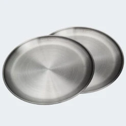 Assiette Plate De Camping | Diamètre Env. 23 Cm | Acier Inox | 2 Assiettes -Magasin De Plein Air assiette plate de camping diametre env 23 cm acier inox 2 assiettes 4