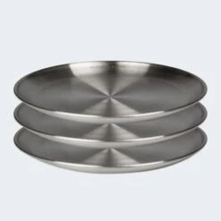 Assiette Plate De Camping | Diamètre Env. 23 Cm | Acier Inox | 3 Assiettes -Magasin De Plein Air assiette plate de camping diametre env 23 cm acier inox 3 assiettes 5