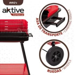 Barbecue Portable Au Charbon De Bois Pour 4 Niveaux Aktive 9 Barbecue Portable Au Charbon De Bois Pour 4 Niveaux Aktive -Magasin De Plein Air barbecue portable au charbon de bois pour 4 niveaux aktive 2