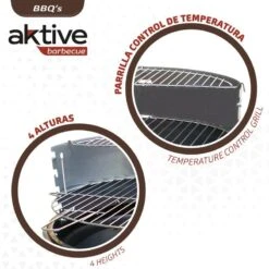 Barbecue Portable Rond 4 Hauteurs Aktive -Magasin De Plein Air barbecue portable rond 4 hauteurs aktive 2