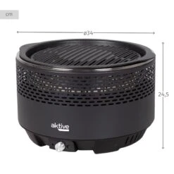 Barbecue Rond Noir Sans Fumée 2 En 1 Ø34 Cm Aktive -Magasin De Plein Air barbecue rond noir sans fumee 2 en 1 o34 cm aktive 3