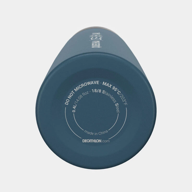 Quechua Bouteille Isotherme Inox 0,4L Avec Gobelet Pour La Randonnée - Bleu 9 Quechua Bouteille Isotherme Inox 0,4L Avec Gobelet Pour La Randonnée - Bleu – Image 9