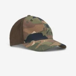 Casquette Chasse Légère Et Respirante 520 Camo Vert/marron & Uni