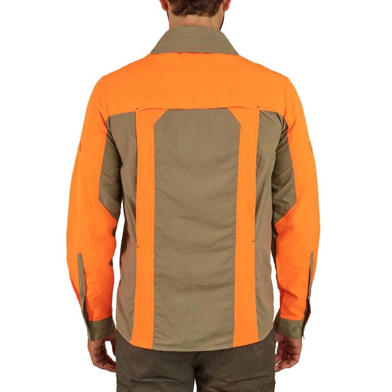 Chemise Manches Longues Légère Et Respirante Chasse 520 Verte Et Fluo 6 Chemise Manches Longues Légère Et Respirante Chasse 520 Verte Et Fluo – Image 6