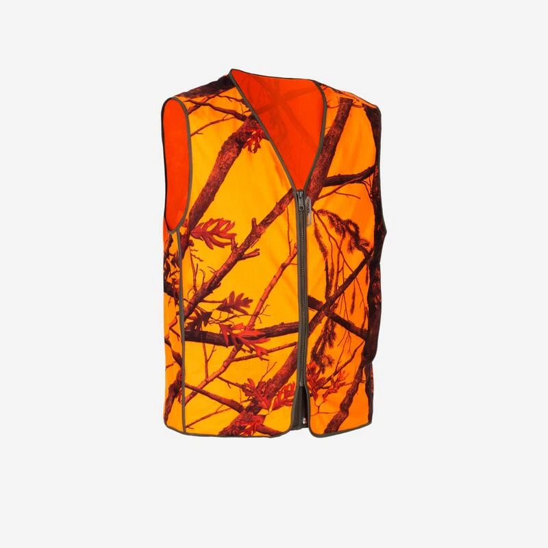 GILET CHASSE COMPACT SILENCIEUX CAMOUFLAGE FLUO 1 GILET CHASSE COMPACT SILENCIEUX CAMOUFLAGE FLUO