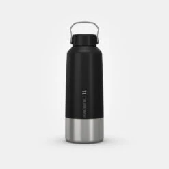 Quechua Gourde Inox 1L Avec Bouchon à Vis Pour La Randonnée - Noir -Magasin De Plein Air gourde inox 1l avec bouchon a vis pour la randonnee noir 9