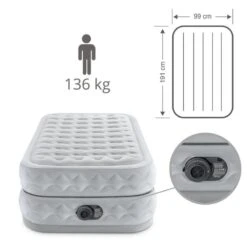 Intex Matelas Gonflable - 1-Person - 99 X 191 X 51 Cm - Gris -Magasin De Plein Air intex matelas gonflable 1 person 99 x 191 x 51 cm gris 3