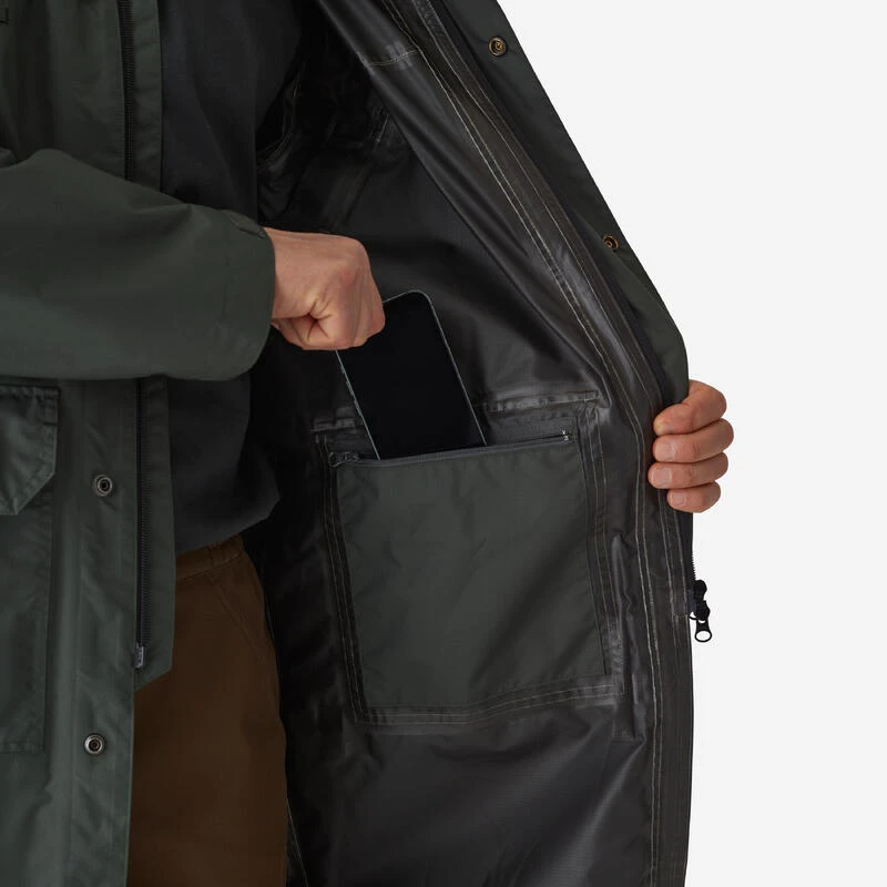 Manteau Long Chasse Imperméable 500 Vert 10 Manteau Long Chasse Imperméable 500 Vert – Image 10