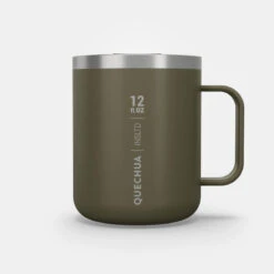 Quechua Mug MH500 Isotherme (double Paroi Inox) Camp Du Randonneur 0,38L Kaki -Magasin De Plein Air mug mh500 isotherme double paroi inox camp du randonneur 038l kaki 8