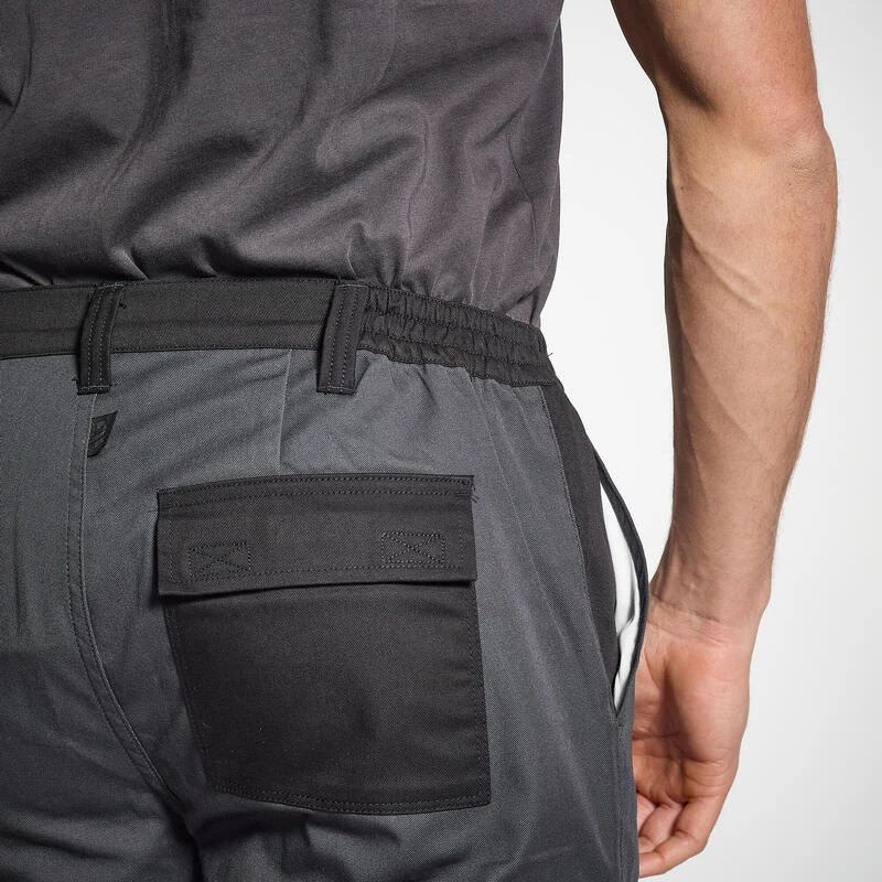 PANTALON CARGO RESISTANT STEPPE 300 BICOLORE GRIS ET NOIR 4 PANTALON CARGO RESISTANT STEPPE 300 BICOLORE GRIS ET NOIR – Image 4