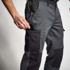 PANTALON CARGO RESISTANT STEPPE 300 BICOLORE GRIS ET NOIR 11 PANTALON CARGO RESISTANT STEPPE 300 BICOLORE GRIS ET NOIR -Magasin De Plein Air pantalon cargo resistant steppe 300 bicolore gris et noir 5