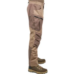PANTALON CHASSE IMPERMEABLE CHAUD SILENCIEUX MARRON 520 -Magasin De Plein Air pantalon chasse impermeable chaud silencieux marron 520 3