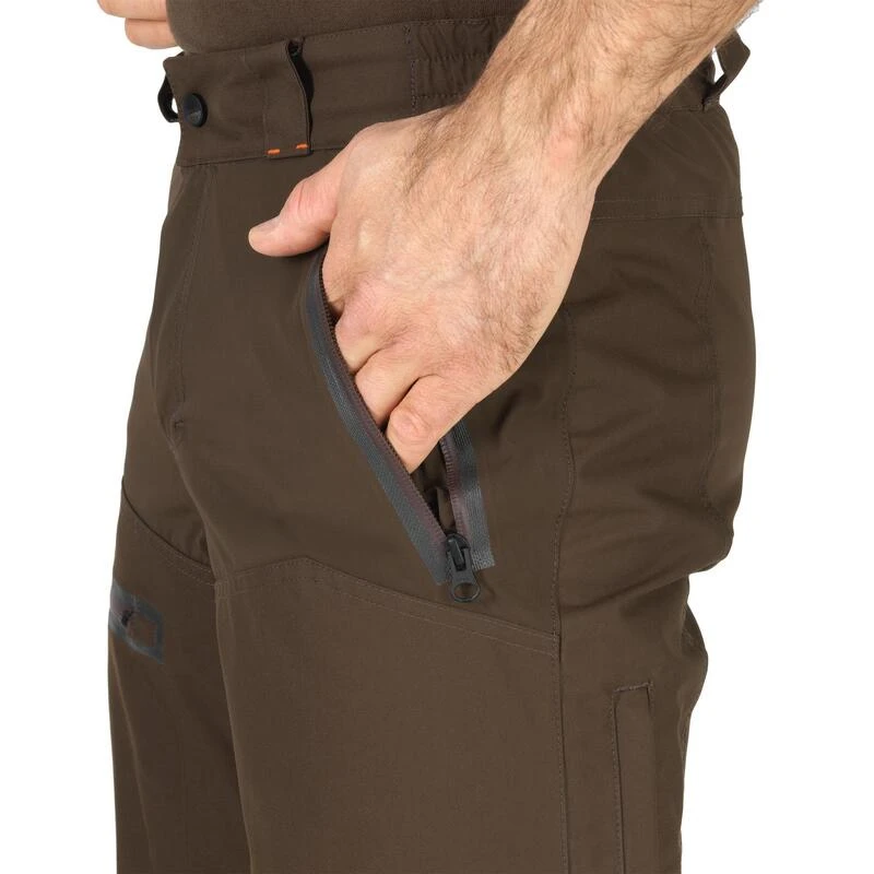 Pantalon Chasse Imperméable Renfort Marron 900 7 Pantalon Chasse Imperméable Renfort Marron 900 – Image 7