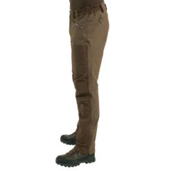 PANTALON Chasse RENFORT MARRON TEMPS SEC 500 -Magasin De Plein Air pantalon chasse renfort marron temps sec 500 3