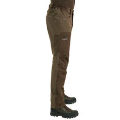 PANTALON Chasse RENFORT MARRON TEMPS SEC 500 -Magasin De Plein Air pantalon chasse renfort marron temps sec 500 4
