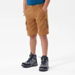 Quechua Pantalon De Randonnée Modulable Enfant MH550 Marron Foncé 7-15 Ans -Magasin De Plein Air pantalon de randonnee modulable enfant mh550 marron fonce 7 15 ans 3