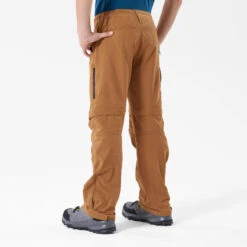 Quechua Pantalon De Randonnée Modulable Enfant MH550 Marron Foncé 7-15 Ans -Magasin De Plein Air pantalon de randonnee modulable enfant mh550 marron fonce 7 15 ans 4