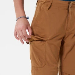 Quechua Pantalon De Randonnée Modulable Enfant MH550 Marron Foncé 7-15 Ans -Magasin De Plein Air pantalon de randonnee modulable enfant mh550 marron fonce 7 15 ans 6