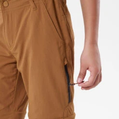 Quechua Pantalon De Randonnée Modulable Enfant MH550 Marron Foncé 7-15 Ans -Magasin De Plein Air pantalon de randonnee modulable enfant mh550 marron fonce 7 15 ans 7