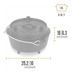 Petromax Dutch Oven FT3-3QT - Avec Pieds -Magasin De Plein Air petromax dutch oven ft3 3qt avec pieds 3