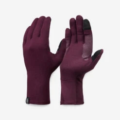 Sous-gants En Laine Mérinos De Trekking Montagne - MT500 Bordeaux - Adulte