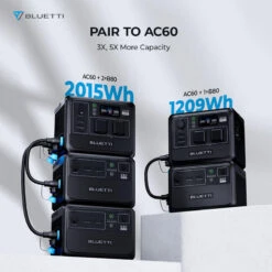Station Électrique Portable BLUETTI AC60+B80+PV120 Pour Camping -Magasin De Plein Air station electrique portable bluetti ac60b80pv120 pour camping 5