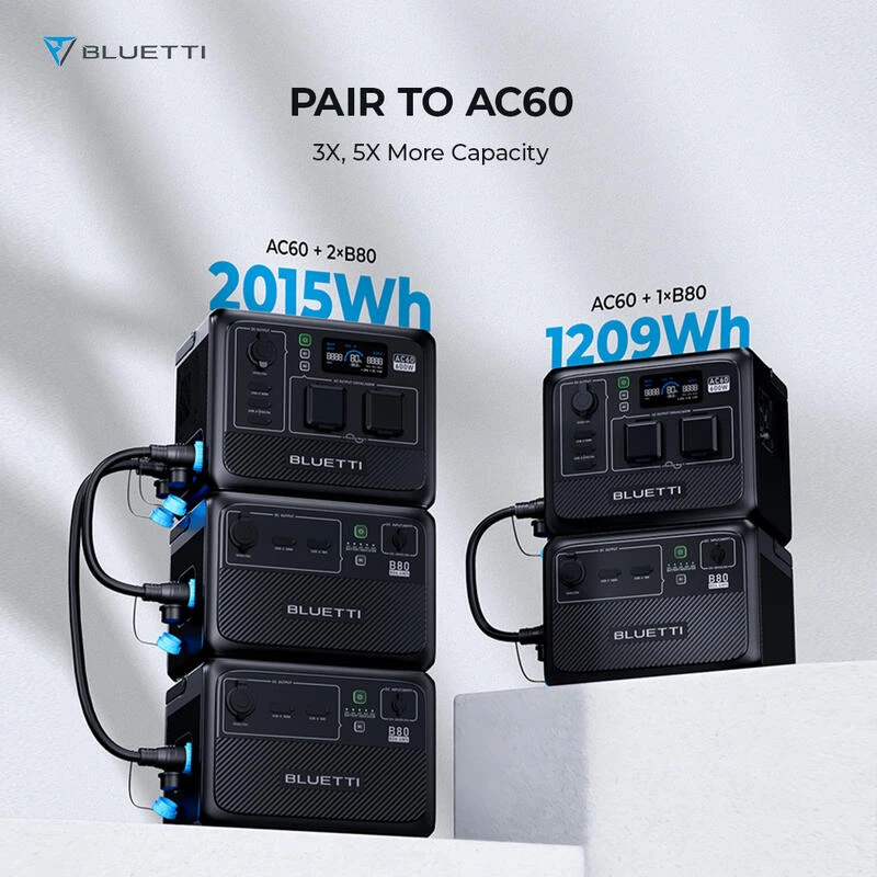 Station Électrique Portable BLUETTI AC60+B80+PV200,IP65 Générateur Solaire 6 Station Électrique Portable BLUETTI AC60+B80+PV200,IP65 Générateur Solaire – Image 6