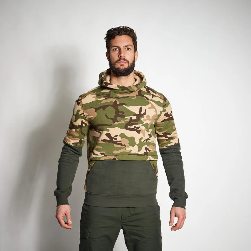 SWEAT A CAPUCHE 500 BICOLORE KAKI CAMOUFLAGE 1 SWEAT A CAPUCHE 500 BICOLORE KAKI CAMOUFLAGE