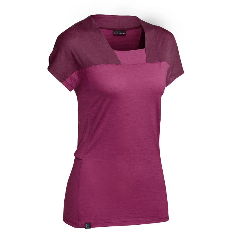 T-shirt Mérinos De Trek Montagne - TREK 500 Violet Femme 1 T-shirt Mérinos De Trek Montagne - TREK 500 Violet Femme