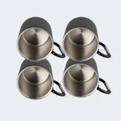 Tasse Thermique De Camping 300 Ml | Mousqueton | Acier Inoxydable | 4 Gobelets -Magasin De Plein Air tasse thermique de camping 300 ml mousqueton acier inoxydable 4 gobelets 3