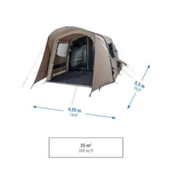 Quechua Tente Gonflable De Camping - AirSeconds 4.2 Polycoton - 4 Personnes - 2 Chambres -Magasin De Plein Air tente gonflable de camping airseconds 42 polycoton 4 personnes 2 chambres 2