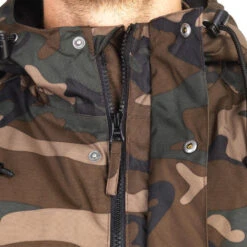 VESTE CHASSE CHAUDE IMPERMEABLE CAMOUFLAGE WOODLAND VERT 100 -Magasin De Plein Air veste chasse chaude impermeable camouflage woodland vert 100 5