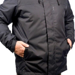 VESTE CHASSE CHAUDE IMPERMEABLE NOIRE 100 -Magasin De Plein Air veste chasse chaude impermeable noire 100 6