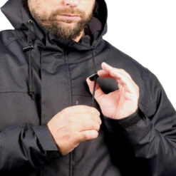 VESTE CHASSE CHAUDE IMPERMEABLE NOIRE 100 -Magasin De Plein Air veste chasse chaude impermeable noire 100 9