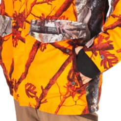 VESTE CHASSE IMPERMÉABLE CHAUDE SILENCIEUSE CAMO FLUO POSTE 500 -Magasin De Plein Air veste chasse impermeable chaude silencieuse camo fluo poste 500 8