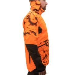 VESTE CHASSE RESISTANTE IMPERMEABLE ORANGE FLUO SUPERTRACK 900 LIGHT -Magasin De Plein Air veste chasse resistante impermeable orange fluo supertrack 900 light 7