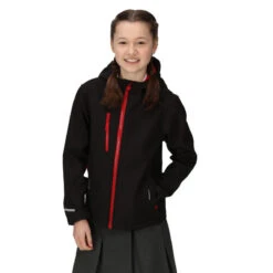 Regatta Veste Softshell ABLAZE Enfant (Noir / Rouge Classique) -Magasin De Plein Air veste softshell ablaze enfant noir rouge classique 2