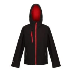 Regatta Veste Softshell ABLAZE Enfant (Noir / Rouge Classique)