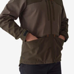 VESTE SOFTSHELL CHASSE MARRON 500 -Magasin De Plein Air veste softshell chasse marron 500 4