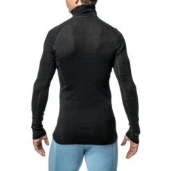 Woolpower Merino Base Layer Zip Turtleneck LITE - Vert Pin -Magasin De Plein Air woolpower merino base layer zip turtleneck lite vert pin 4